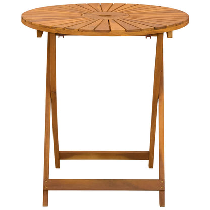 vidaXL Folding Garden Table Natural Ø70 x 75 cm Solid Acacia Wood