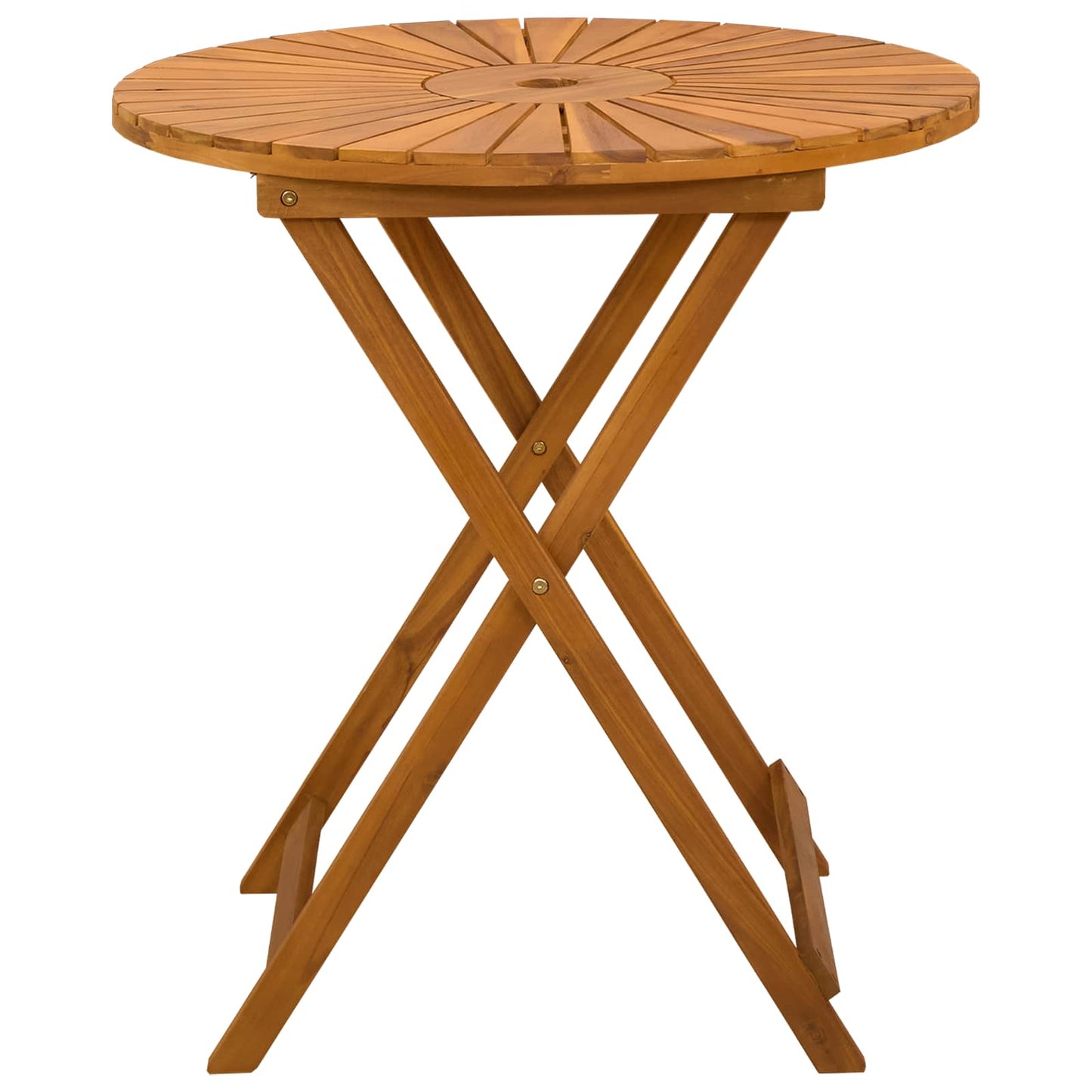 vidaXL Folding Garden Table Natural Ø70 x 75 cm Solid Acacia Wood