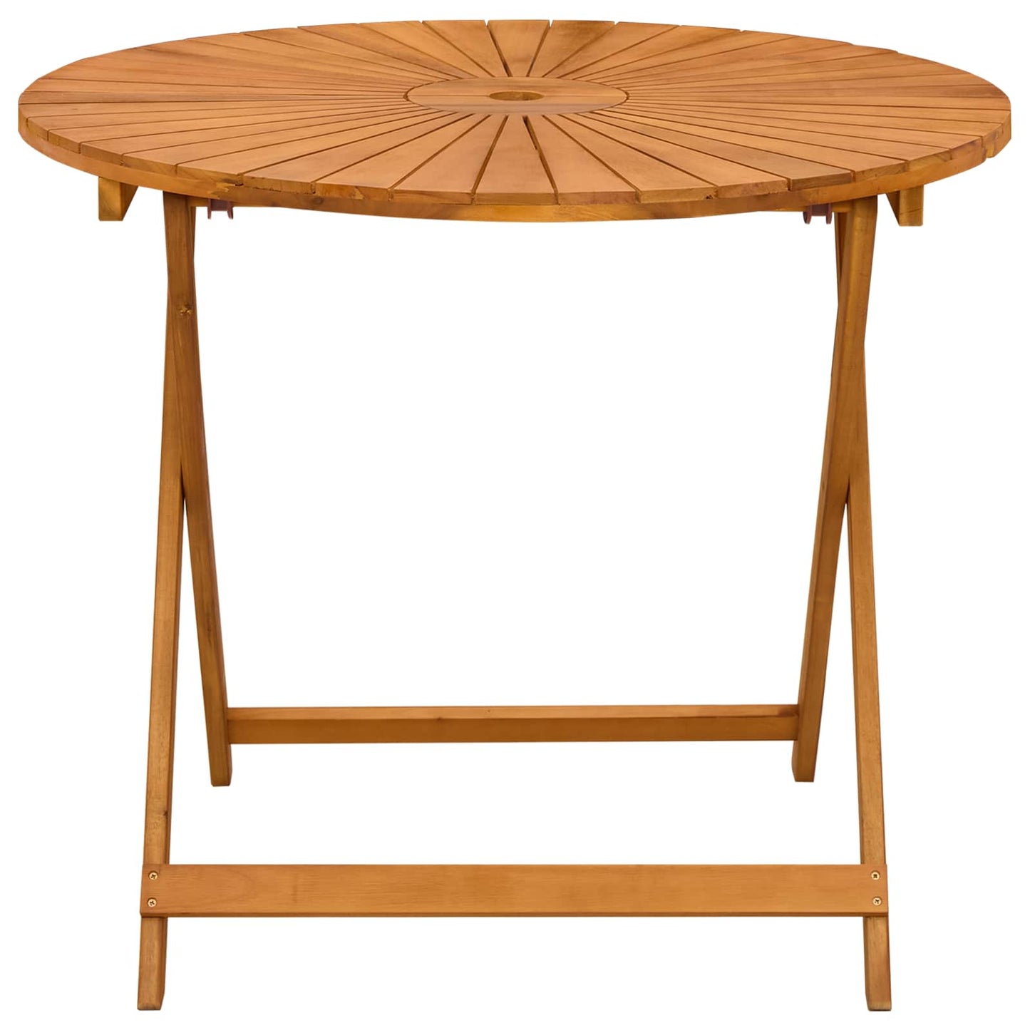 vidaXL Folding Garden Table Natural Ø90 x 75 cm Solid Acacia Wood