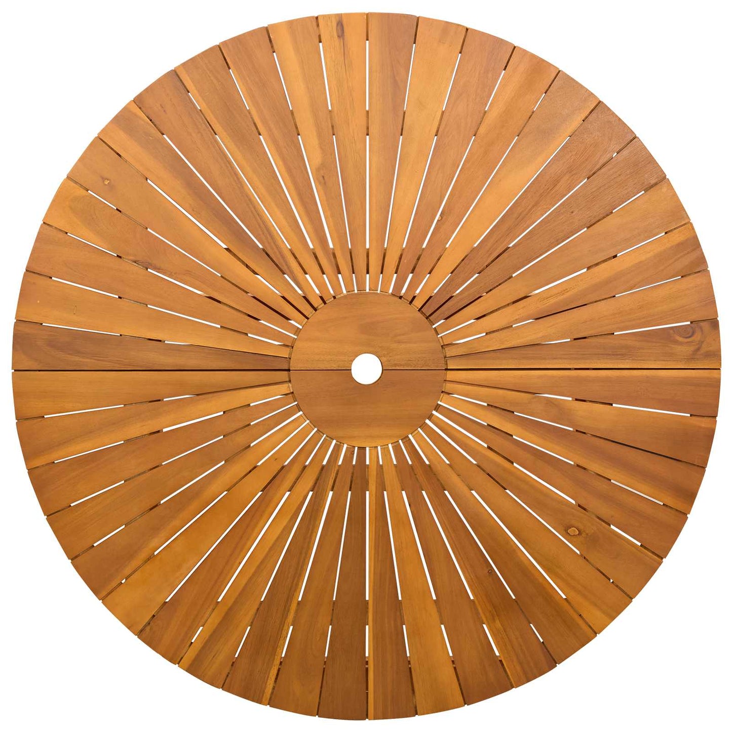 vidaXL Folding Garden Table Natural Ø110 x 75 cm Solid Acacia Wood
