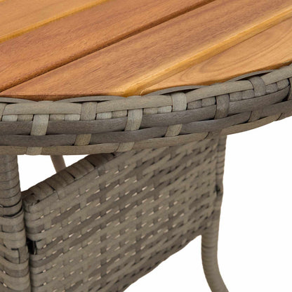 vidaXL Dinner Table Grey and Acacia 70 x 70 x 73 cm Solid Acacia Wood