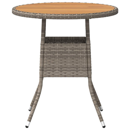 vidaXL Dinner Table Grey and Acacia 70 x 70 x 73 cm Solid Acacia Wood