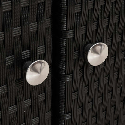vidaXL Cabinet Black 70 x 50 x 87 cm Polyester and Roly Ratten