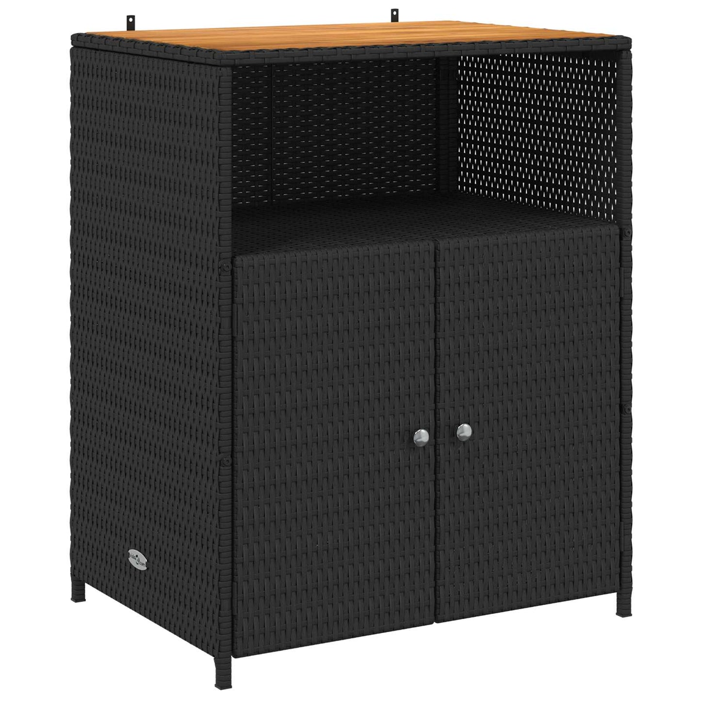 vidaXL Cabinet Black 70 x 50 x 87 cm Polyester and Roly Ratten
