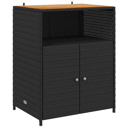 vidaXL Cabinet Black 70 x 50 x 87 cm Polyester and Roly Ratten
