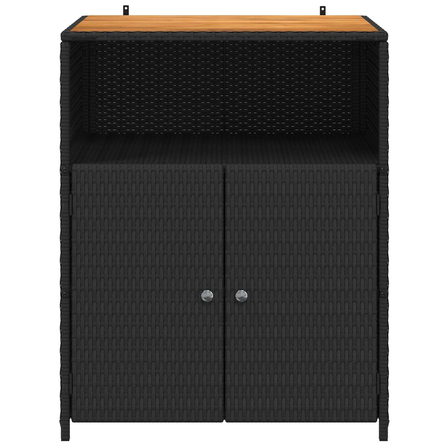 vidaXL Cabinet Black 70 x 50 x 87 cm Polyester and Roly Ratten