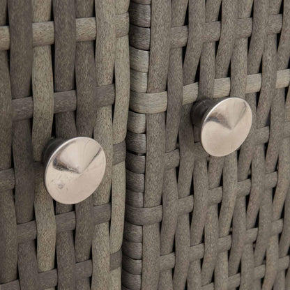vidaXL Cabinet Grey 70 x 50 x 87 cm Polyester and Roly Ratten