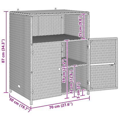 vidaXL Cabinet Beige 70 x 50 x 87 cm Polyester and Roly Ratten