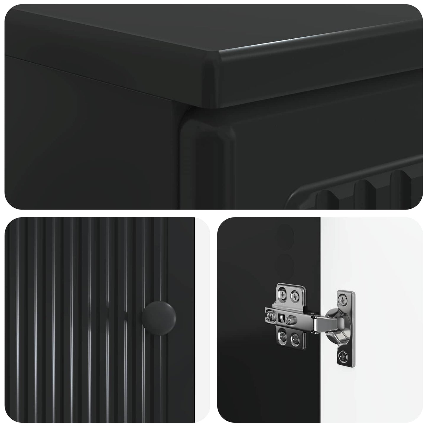 vidaXL Bathroom Sink Cabinet EDE Black 59.5 x 31.5x 59 cm
