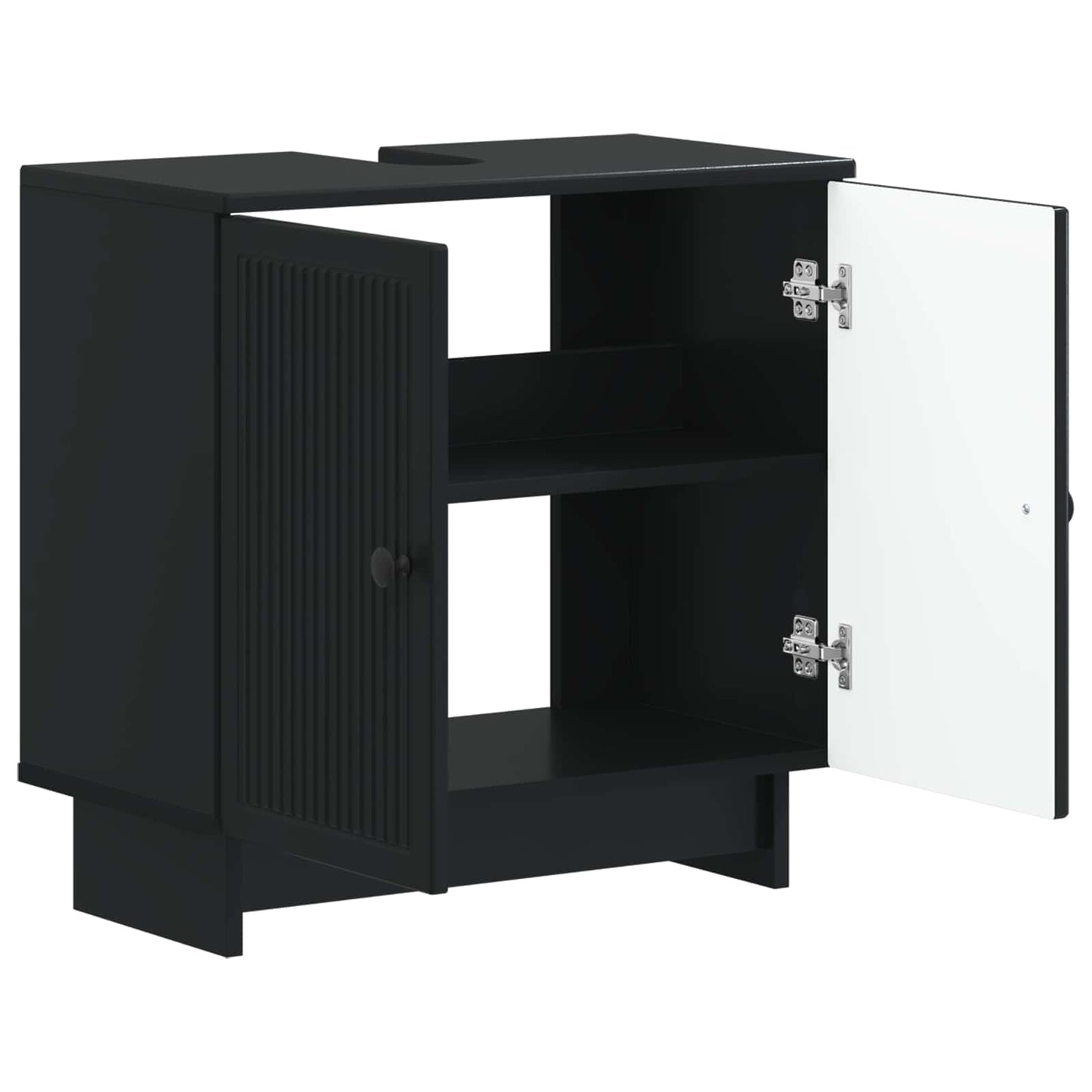 vidaXL Bathroom Sink Cabinet EDE Black 59.5 x 31.5x 59 cm
