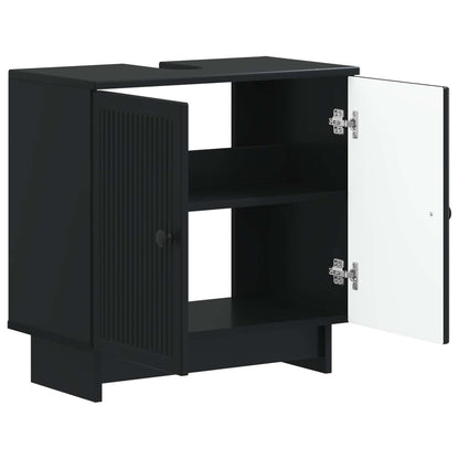 vidaXL Bathroom Sink Cabinet EDE Black 59.5 x 31.5x 59 cm