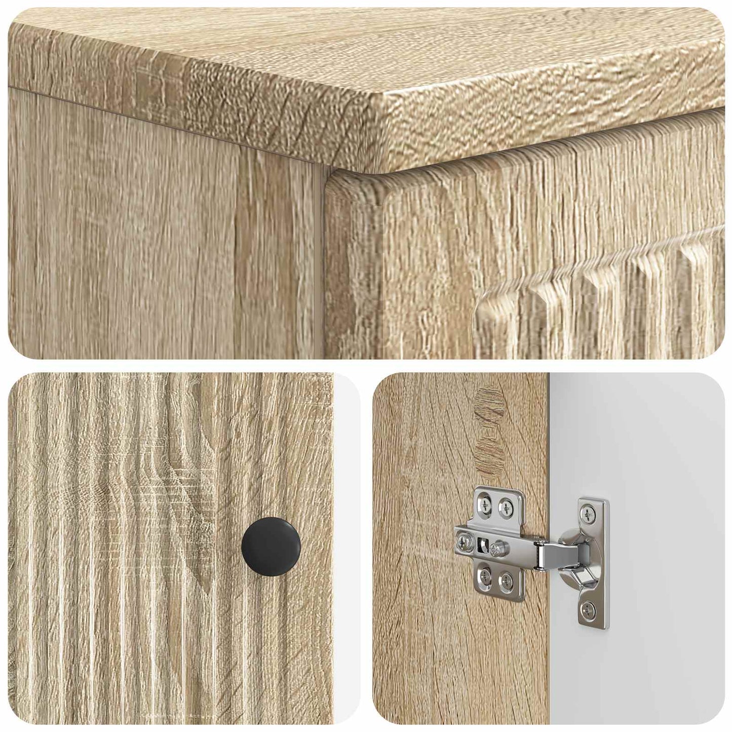 vidaXL Bathroom Sink Cabinet EDE Sonoma Oak 59.5 x 31.5x 59 cm