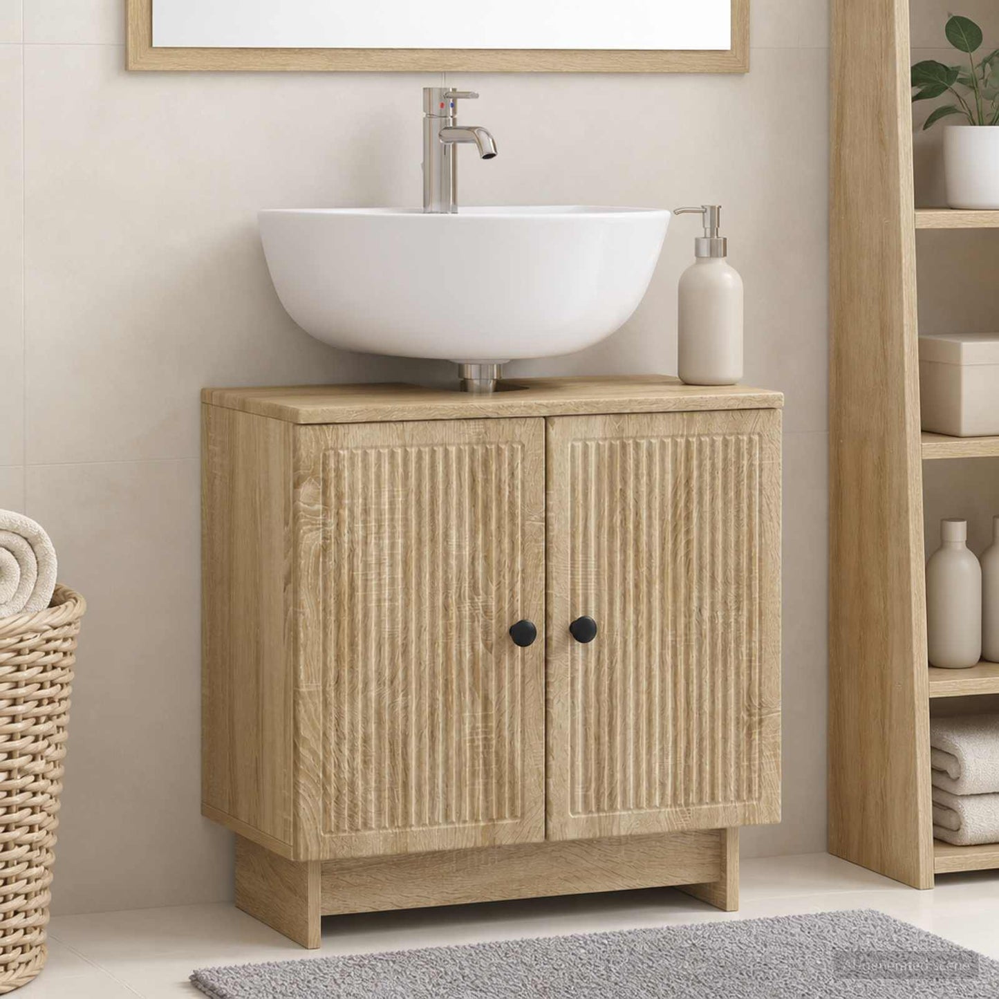 vidaXL Bathroom Sink Cabinet EDE Sonoma Oak 59.5 x 31.5x 59 cm