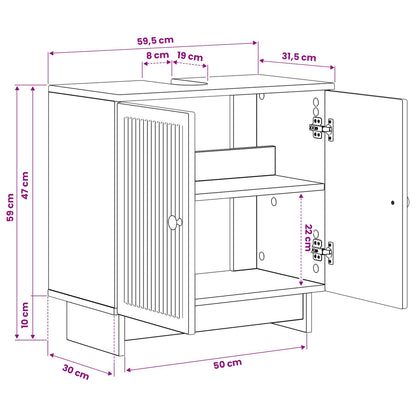 vidaXL Bathroom Sink Cabinet EDE Sonoma Oak 59.5 x 31.5x 59 cm