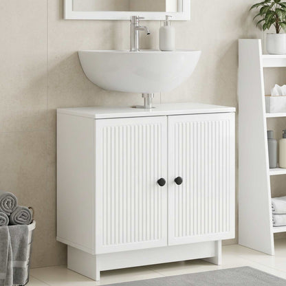 vidaXL Bathroom Sink Cabinet EDE High Gloss White 59.5 x 31.5x 59 cm
