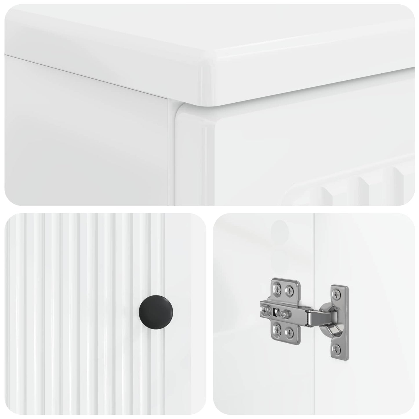 vidaXL Bathroom Sink Cabinet EDE High Gloss White 59.5 x 31.5x 59 cm