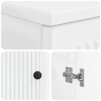 vidaXL Bathroom Sink Cabinet EDE High Gloss White 59.5 x 31.5x 59 cm