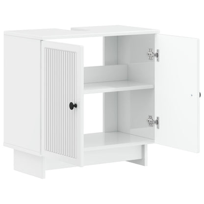 vidaXL Bathroom Sink Cabinet EDE High Gloss White 59.5 x 31.5x 59 cm