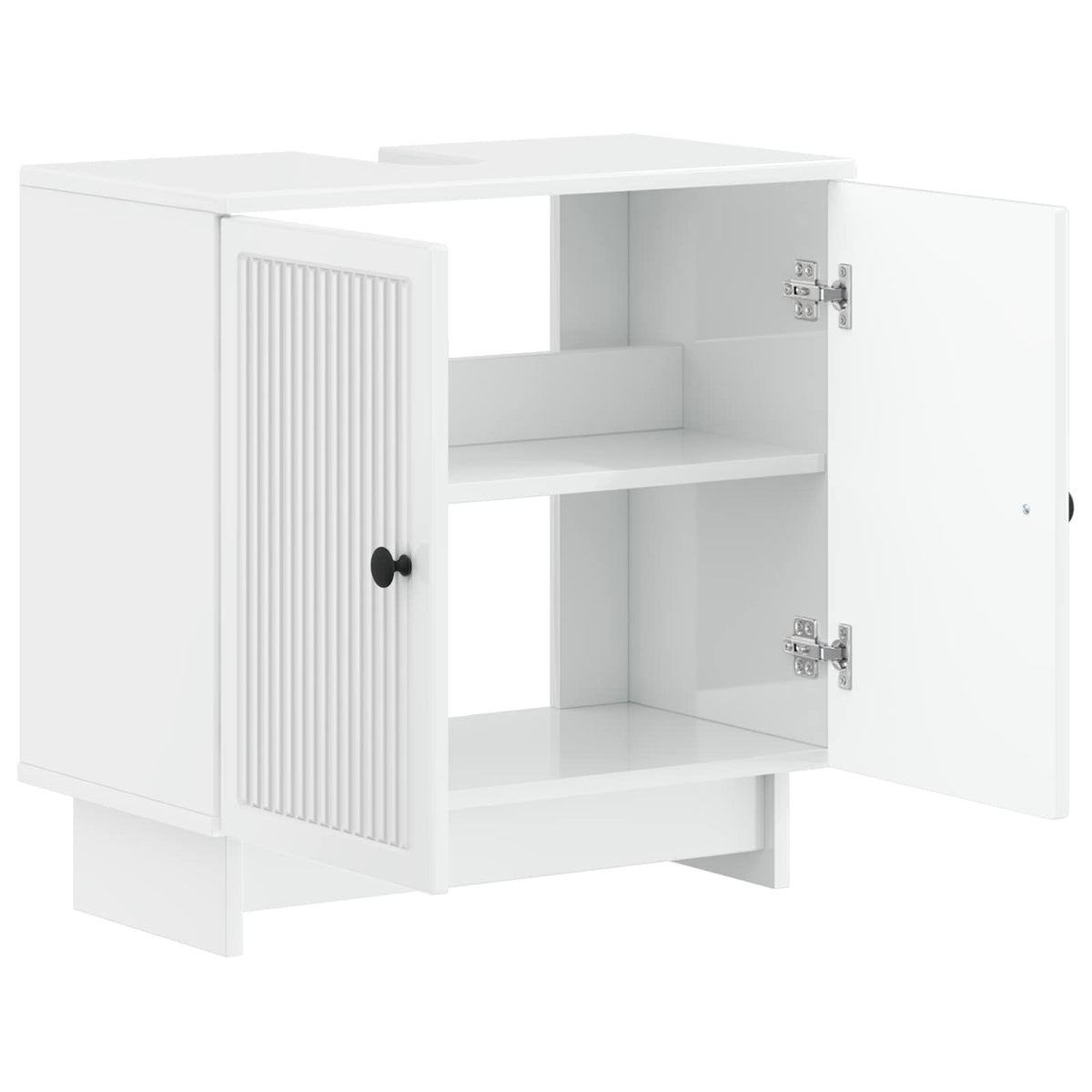 vidaXL Bathroom Sink Cabinet EDE High Gloss White 59.5 x 31.5x 59 cm