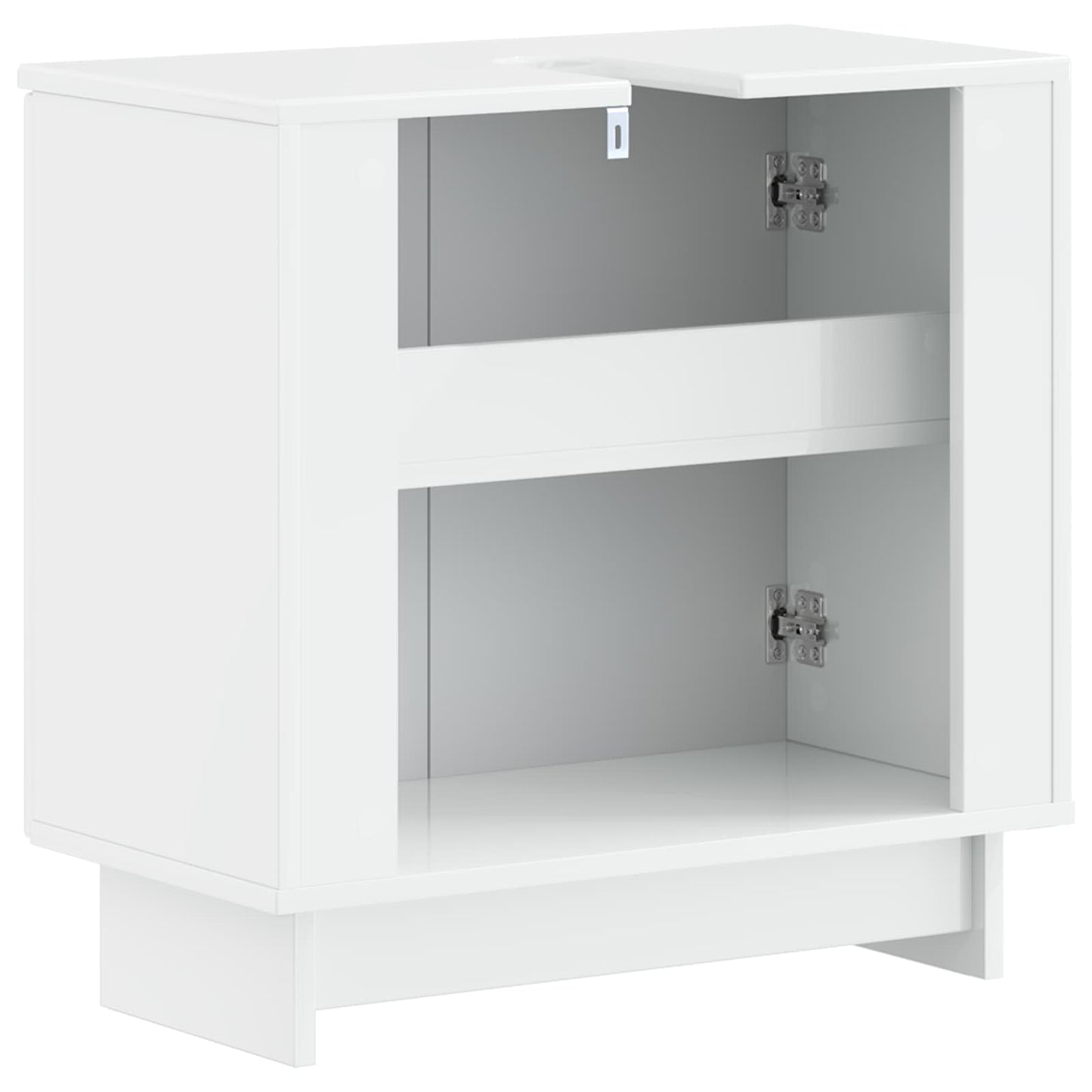 vidaXL Bathroom Sink Cabinet EDE High Gloss White 59.5 x 31.5x 59 cm