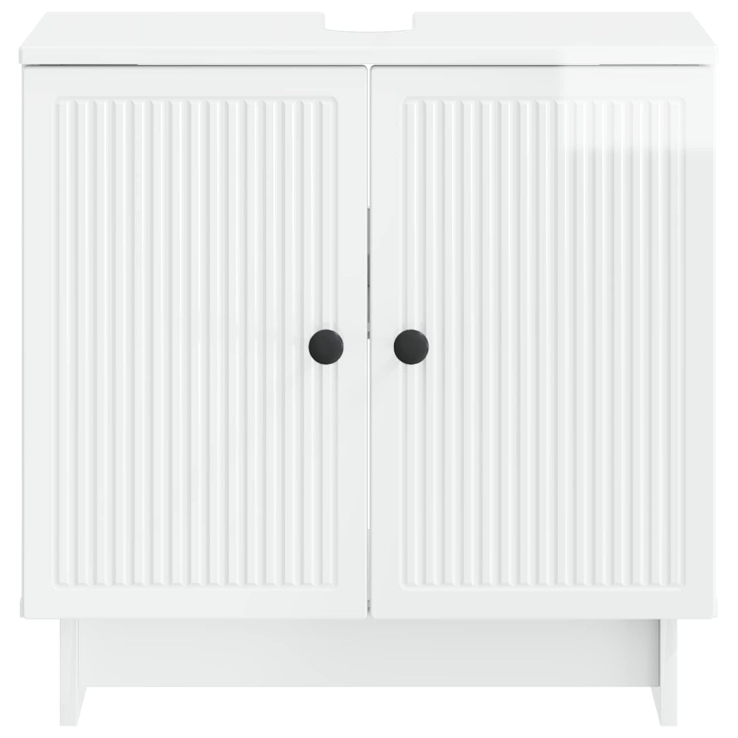 vidaXL Bathroom Sink Cabinet EDE High Gloss White 59.5 x 31.5x 59 cm