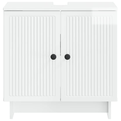vidaXL Bathroom Sink Cabinet EDE High Gloss White 59.5 x 31.5x 59 cm