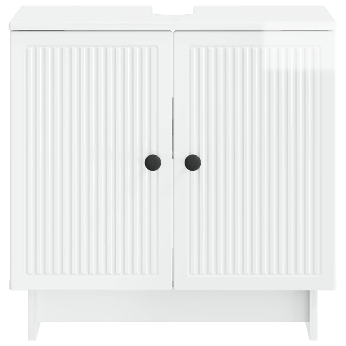 vidaXL Bathroom Sink Cabinet EDE High Gloss White 59.5 x 31.5x 59 cm