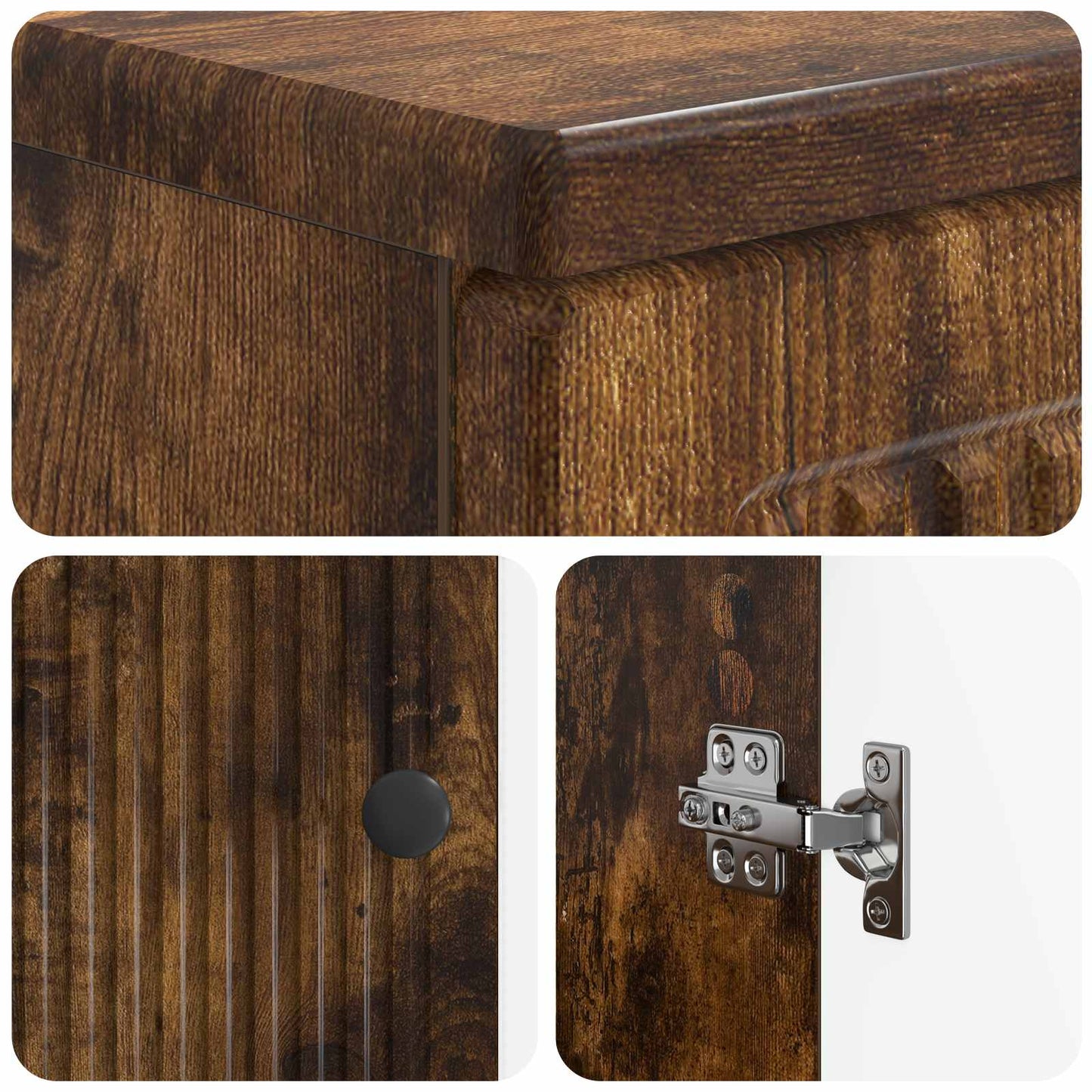 vidaXL Bathroom Sink Cabinet EDE Smoked Oak 59.5 x 31.5x 59 cm