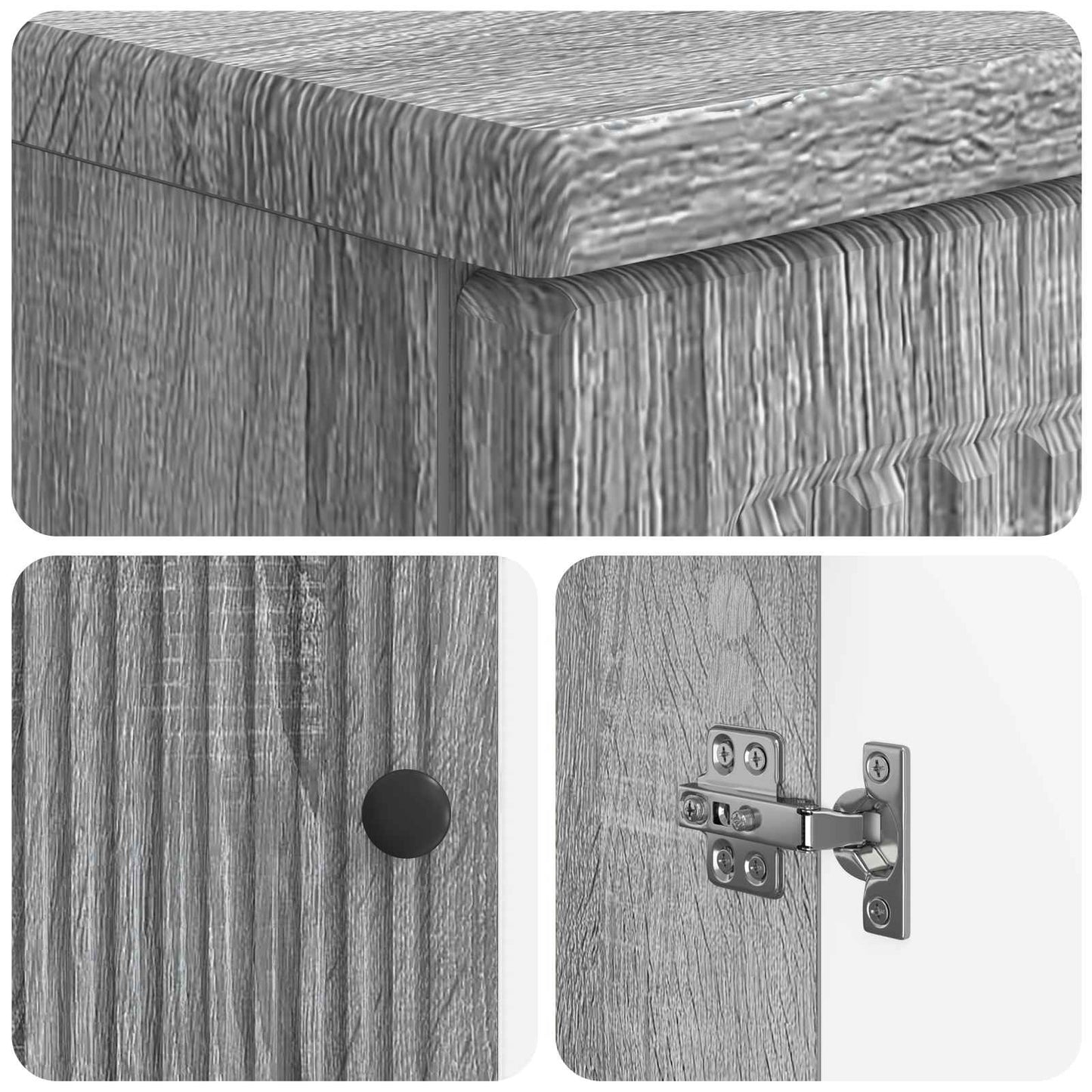 vidaXL Bathroom Sink Cabinet EDE Grey Sonoma 59.5 x 31.5x 59 cm