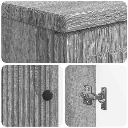 vidaXL Bathroom Sink Cabinet EDE Grey Sonoma 59.5 x 31.5x 59 cm