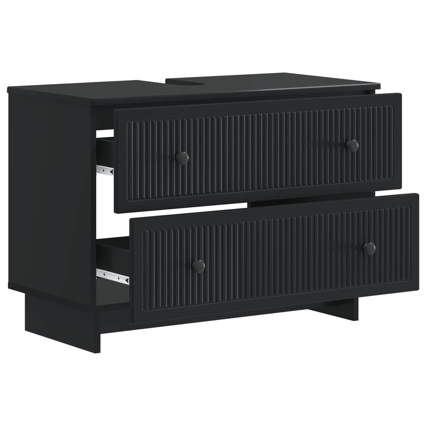 vidaXL Bathroom Sink Cabinet EDE Black 82 x 41x 59 cm Engineered Wood