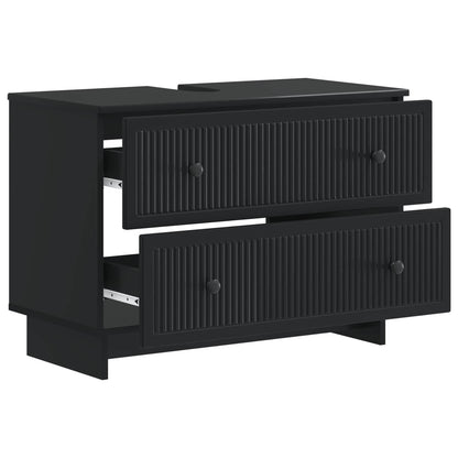 vidaXL Bathroom Sink Cabinet EDE Black 82 x 41x 59 cm Engineered Wood