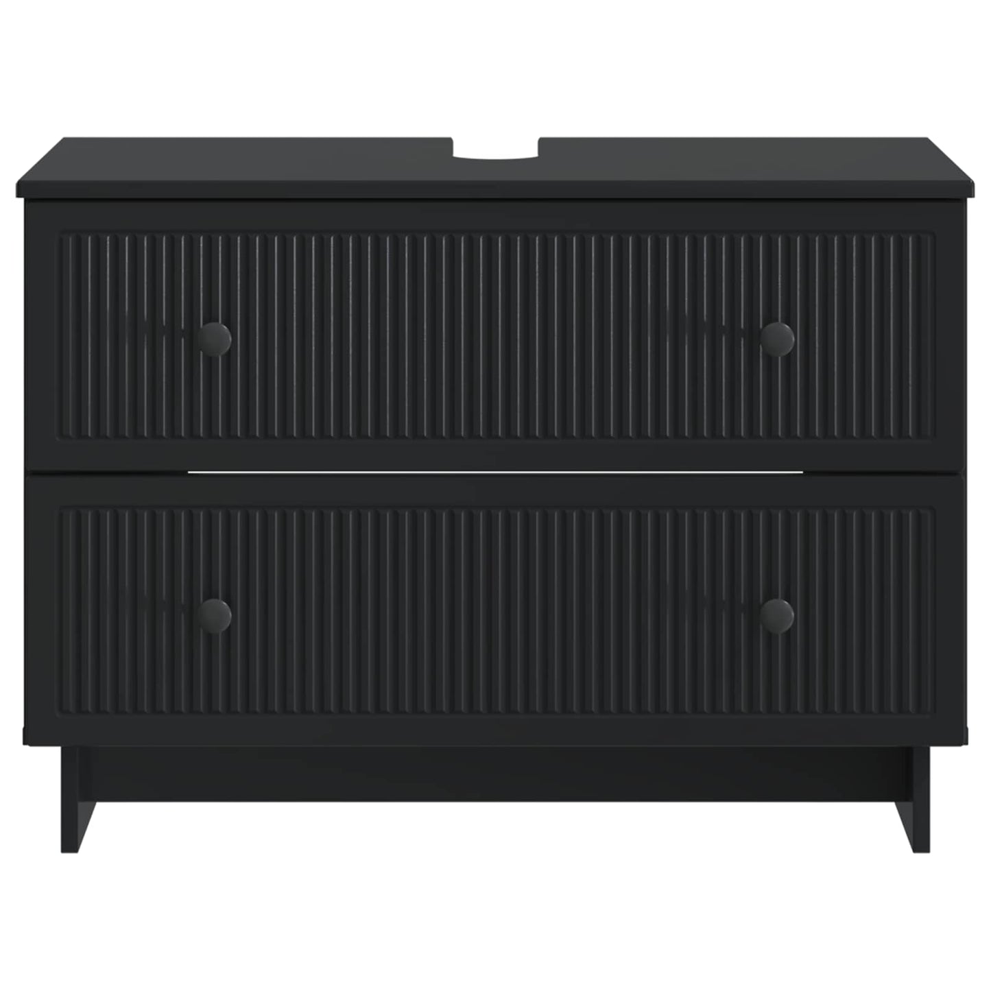 vidaXL Bathroom Sink Cabinet EDE Black 82 x 41x 59 cm Engineered Wood