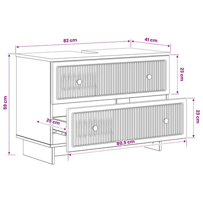 vidaXL Bathroom Sink Cabinet EDE Black 82 x 41x 59 cm Engineered Wood