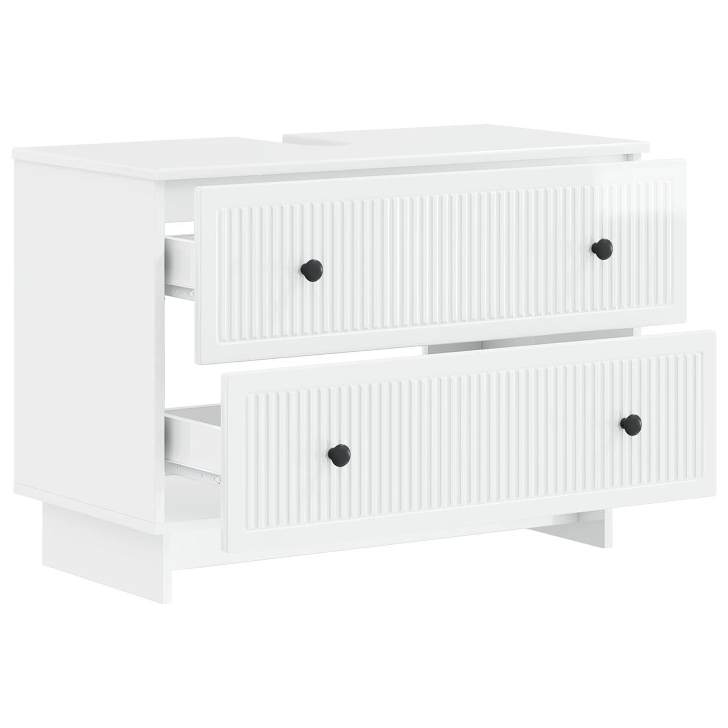 vidaXL Bathroom Sink Cabinet EDE High Gloss White 82 x 41x 59 cm
