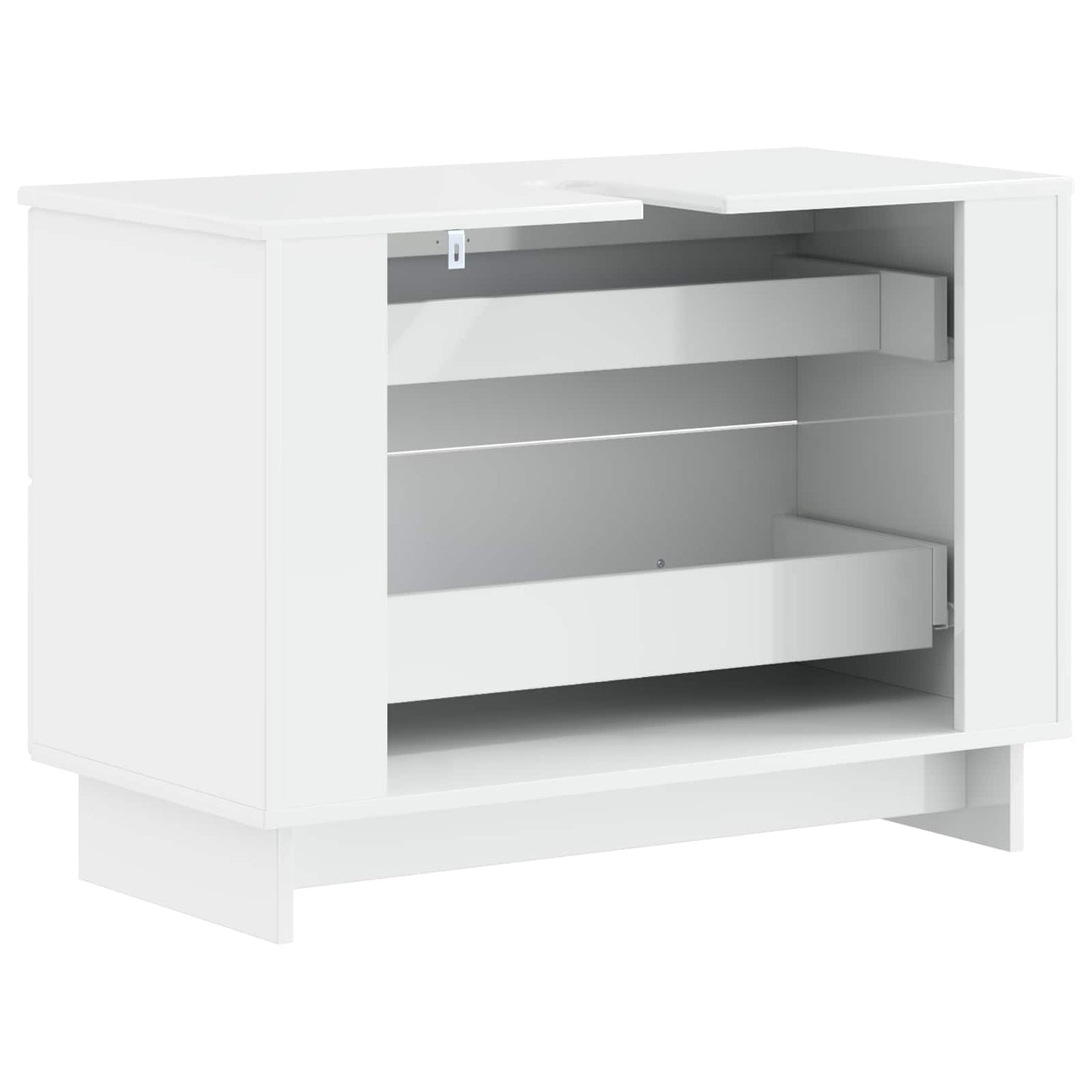 vidaXL Bathroom Sink Cabinet EDE High Gloss White 82 x 41x 59 cm