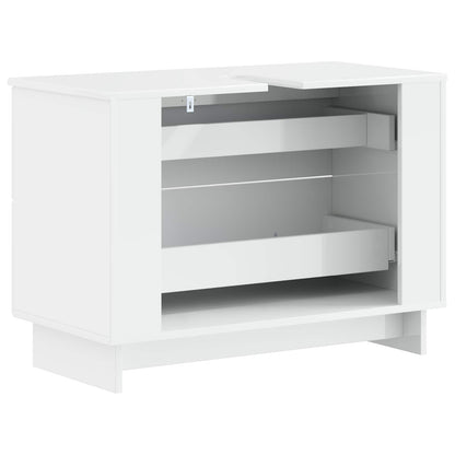 vidaXL Bathroom Sink Cabinet EDE High Gloss White 82 x 41x 59 cm
