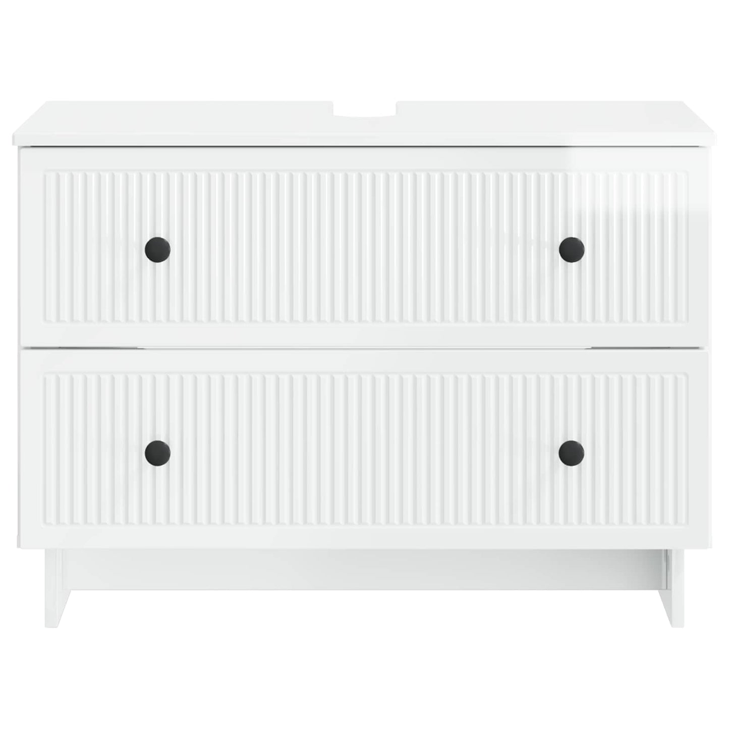 vidaXL Bathroom Sink Cabinet EDE High Gloss White 82 x 41x 59 cm
