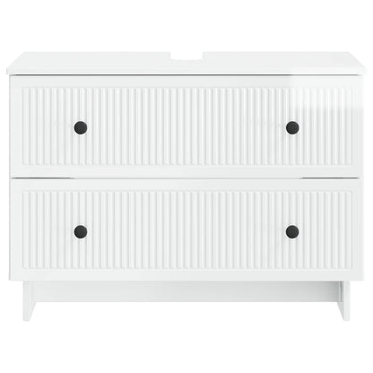 vidaXL Bathroom Sink Cabinet EDE High Gloss White 82 x 41x 59 cm