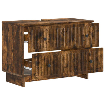 vidaXL Bathroom Sink Cabinet EDE Smoked Oak 82 x 41x 59 cm