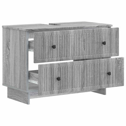 vidaXL Bathroom Sink Cabinet EDE Grey Sonoma 82 x 41x 59 cm