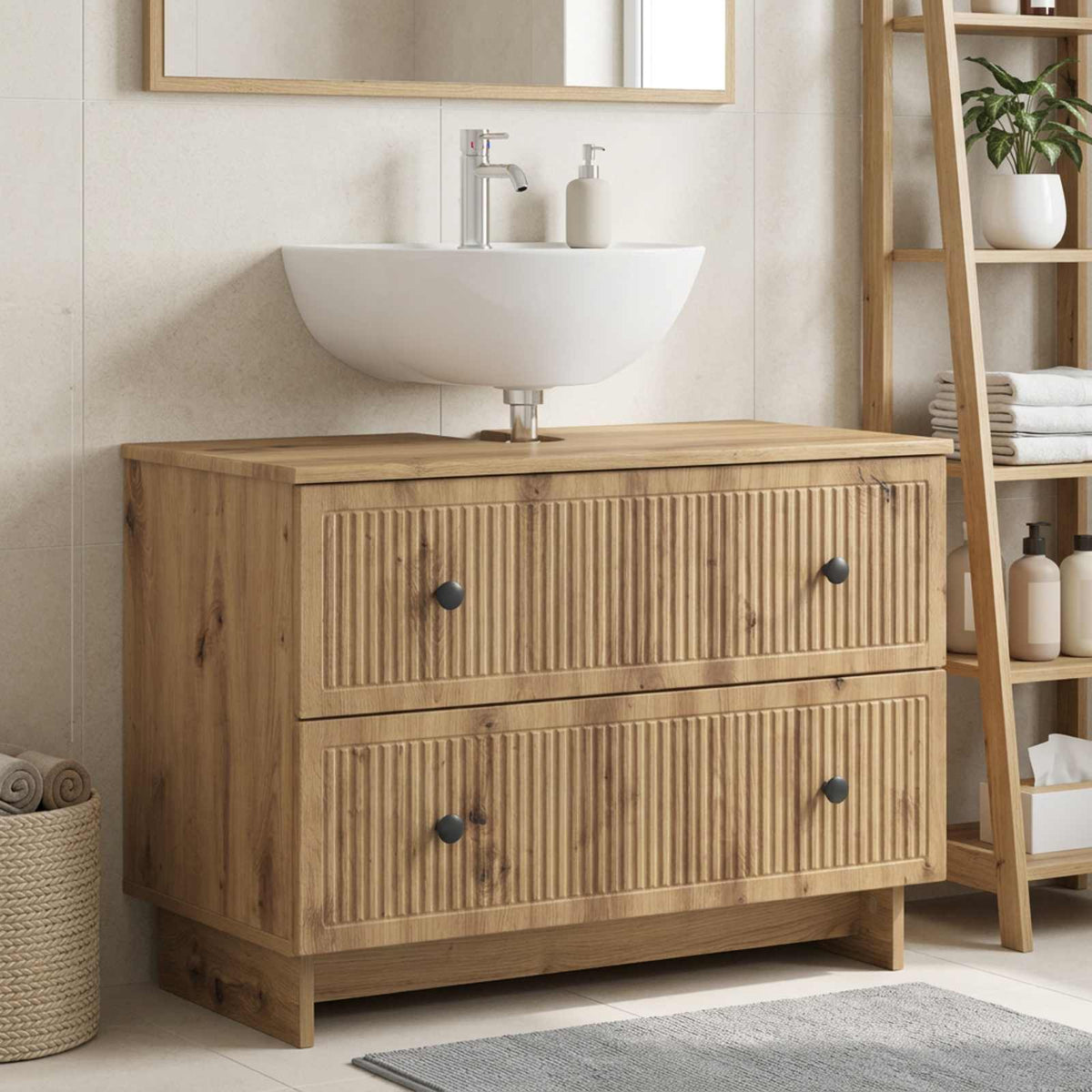 vidaXL Bathroom Sink Cabinet EDE Artisan Oak 82 x 41x 59 cm