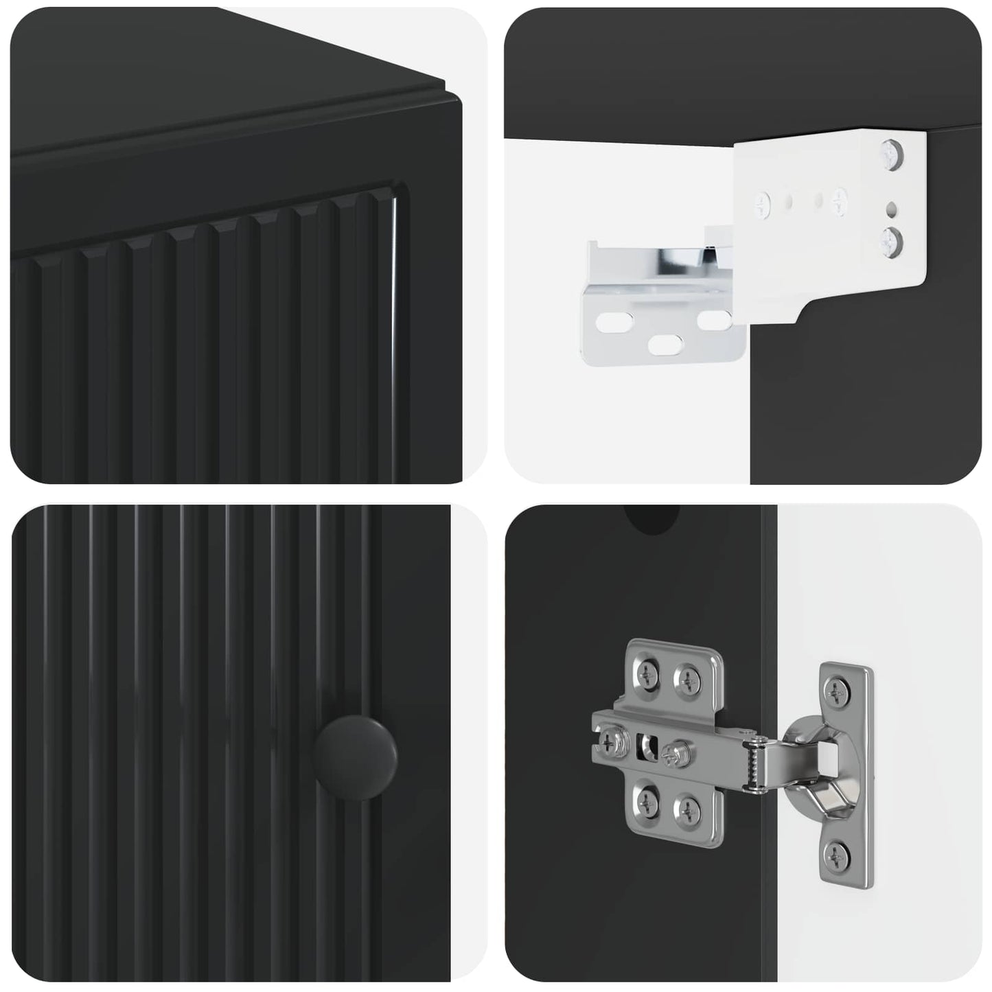 vidaXL Bathroom Wall Cabinet EDE Black 30 x 31 x 59 cm Engineered Wood