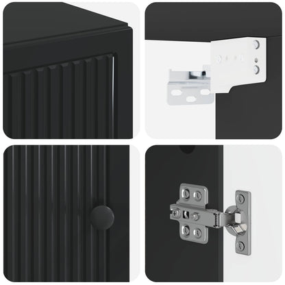 vidaXL Bathroom Wall Cabinet EDE Black 30 x 31 x 59 cm Engineered Wood