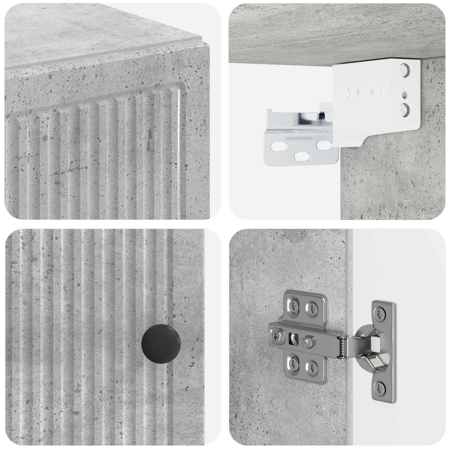 vidaXL Bathroom Wall Cabinet EDE Concrete Grey 30 x 31 x 59 cm