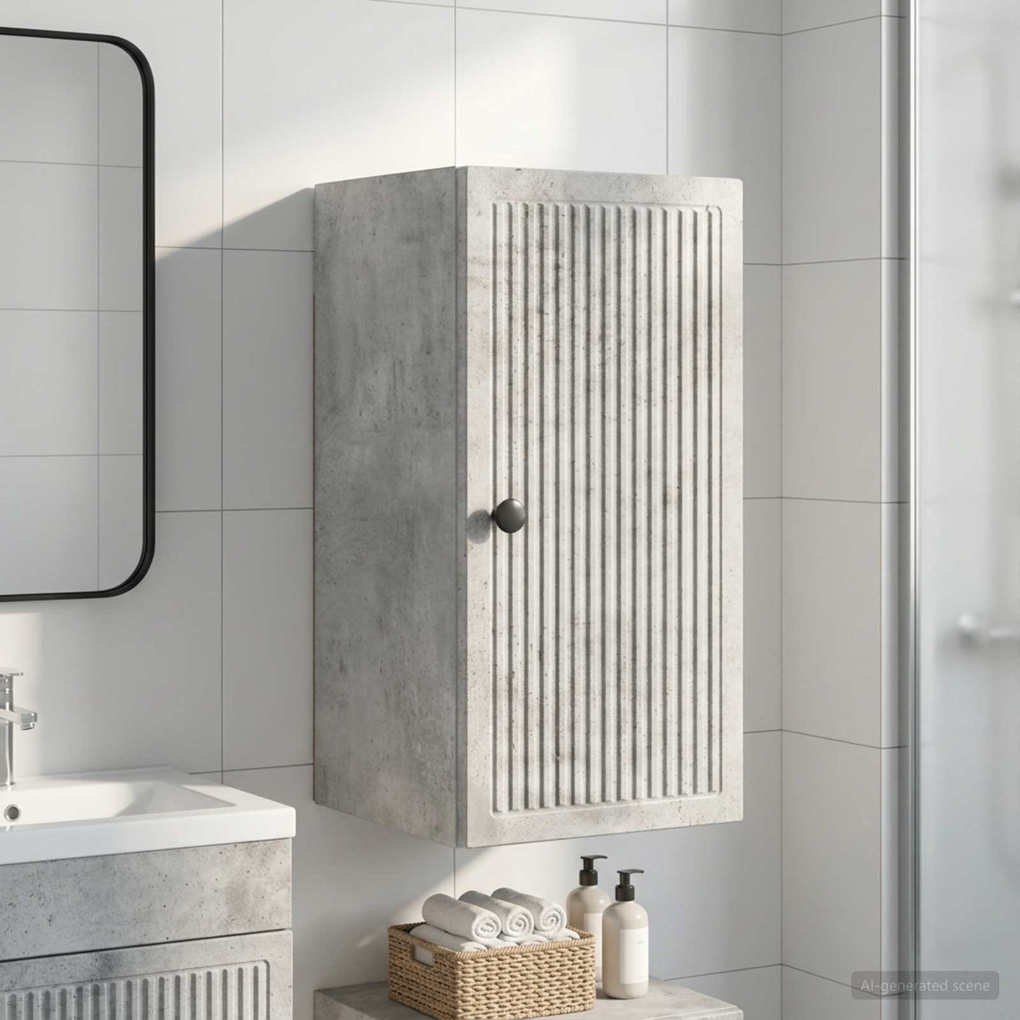 vidaXL Bathroom Wall Cabinet EDE Concrete Grey 30 x 31 x 59 cm