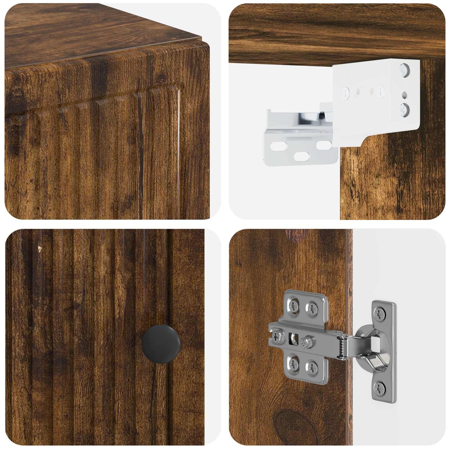 vidaXL Bathroom Wall Cabinet EDE Smoked Oak 30 x 31 x 59 cm