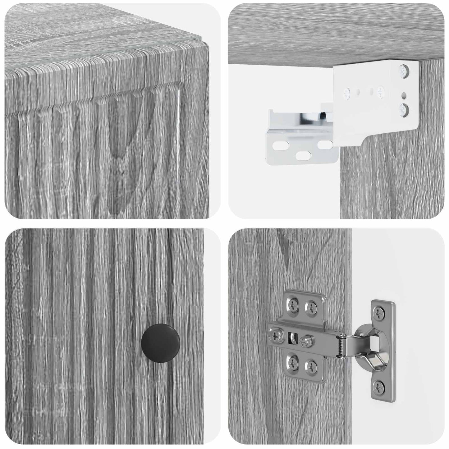 vidaXL Bathroom Wall Cabinet EDE Grey Sonoma 30 x 31 x 59 cm