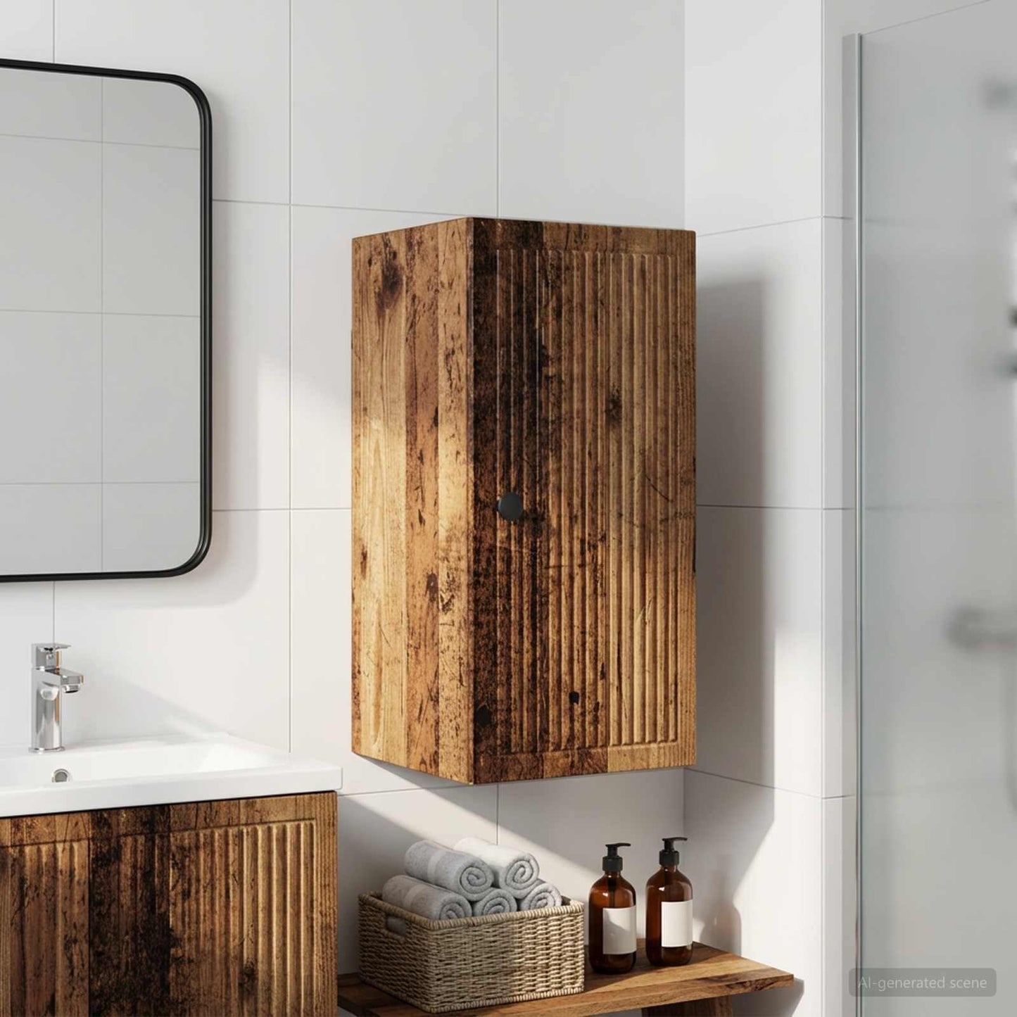 vidaXL Bathroom Wall Cabinet EDE Old Wood 30 x 31 x 59 cm