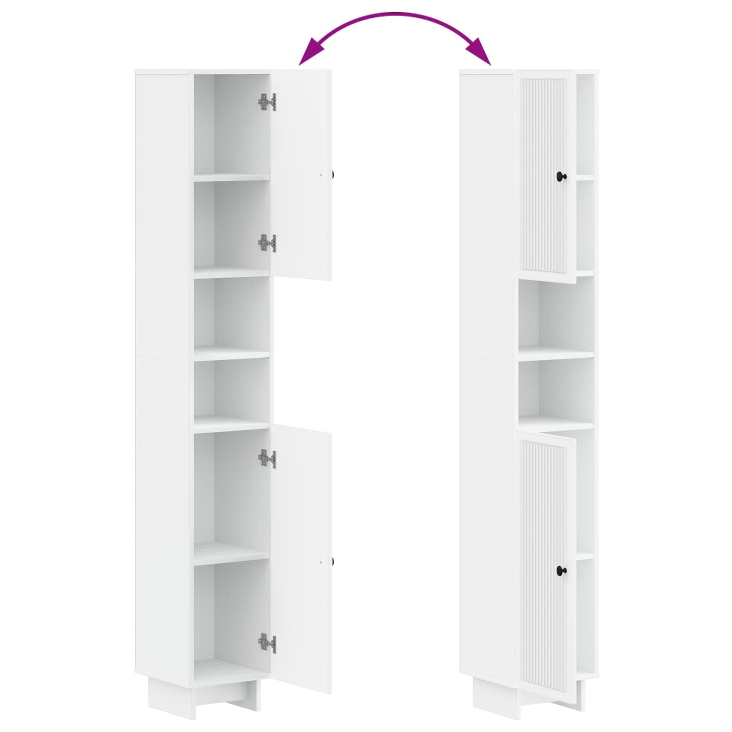 vidaXL Bathroom Cabinet with Open Shelf EDE White 30 x 31 x 190 cm